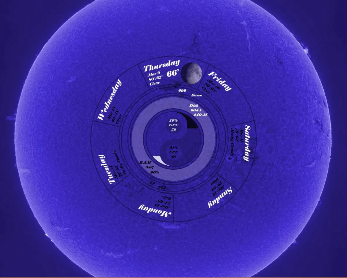 Creator source preview of Eccentricity0 Rainmeter Skin