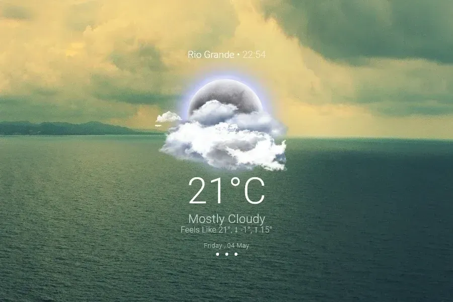 Source preview of Elegant Weather Rainmeter Skin credited to HipHopium