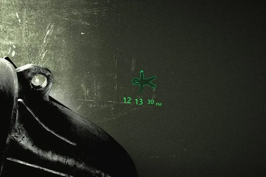 Source preview of Fallout Clock Rainmeter Skin credited to darkwarrior019
