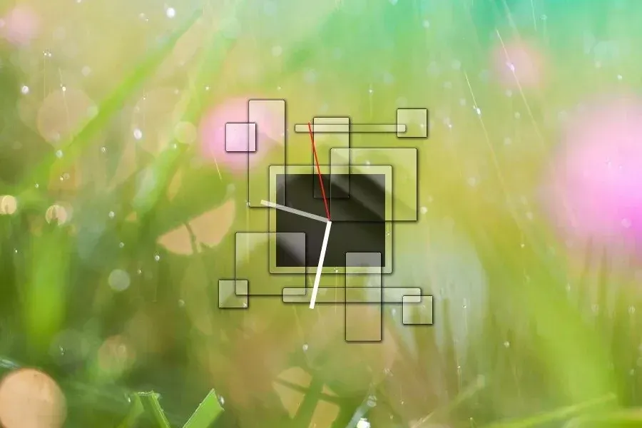 Source preview of Fragment: Analog Clock: An analog clock presentation built around a fragmented dial design