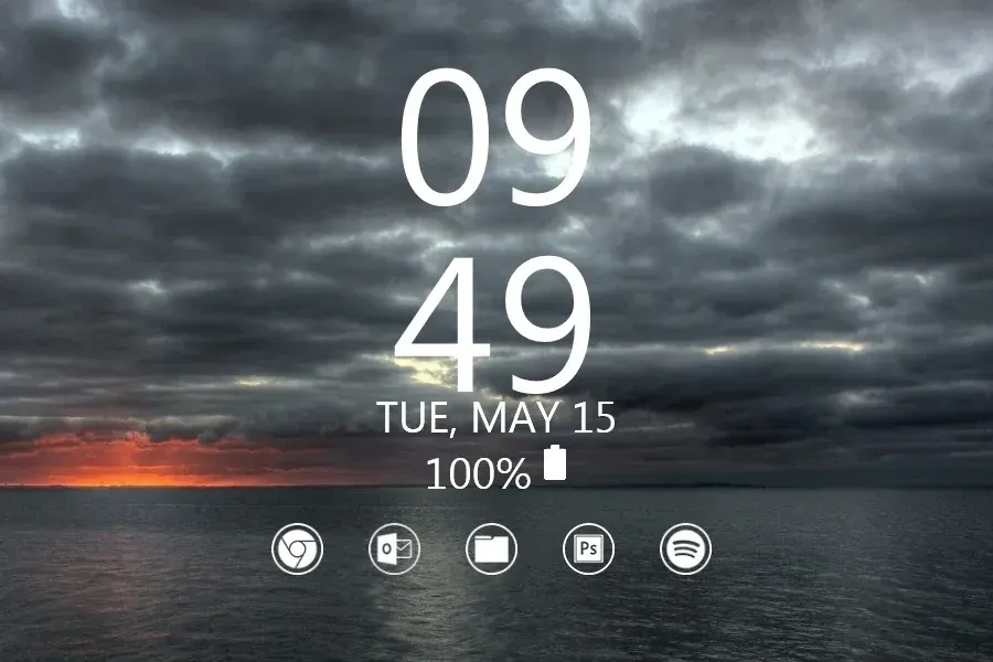 Source preview of At A Glance Rainmeter Skin credited to CTurner314