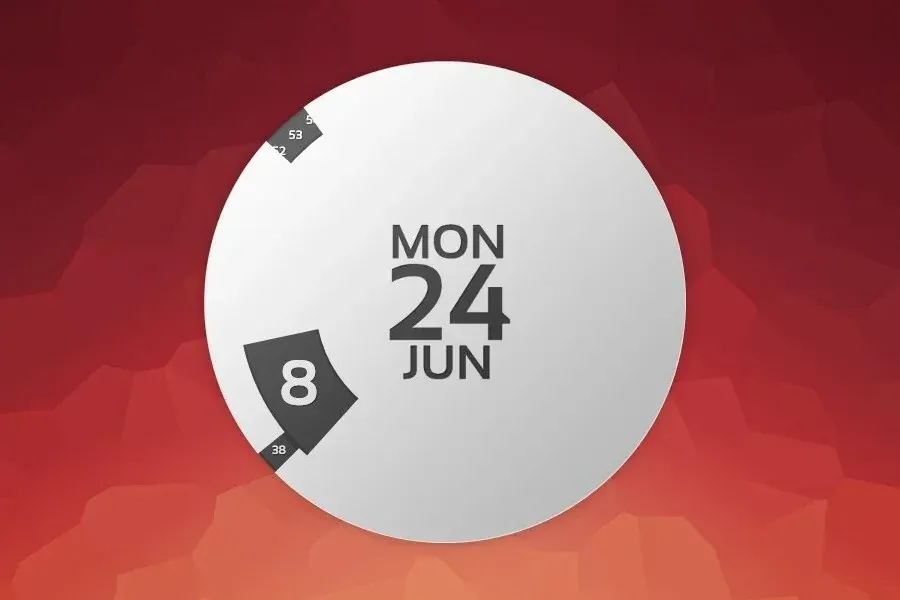 Source preview of Glimpse Clock Rainmeter Skin credited to injust29