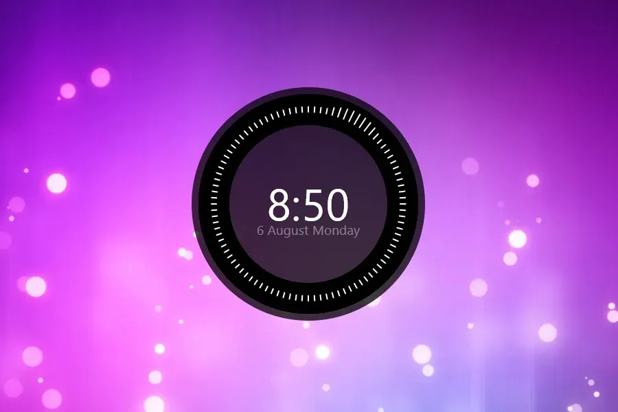 Source preview of Huawei Like Clock Rainmeter Skin credited to braindefender