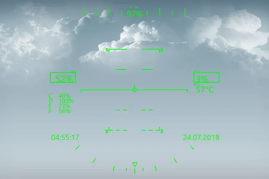 Source preview of HUD Rainmeter Skin credited to musthaf9