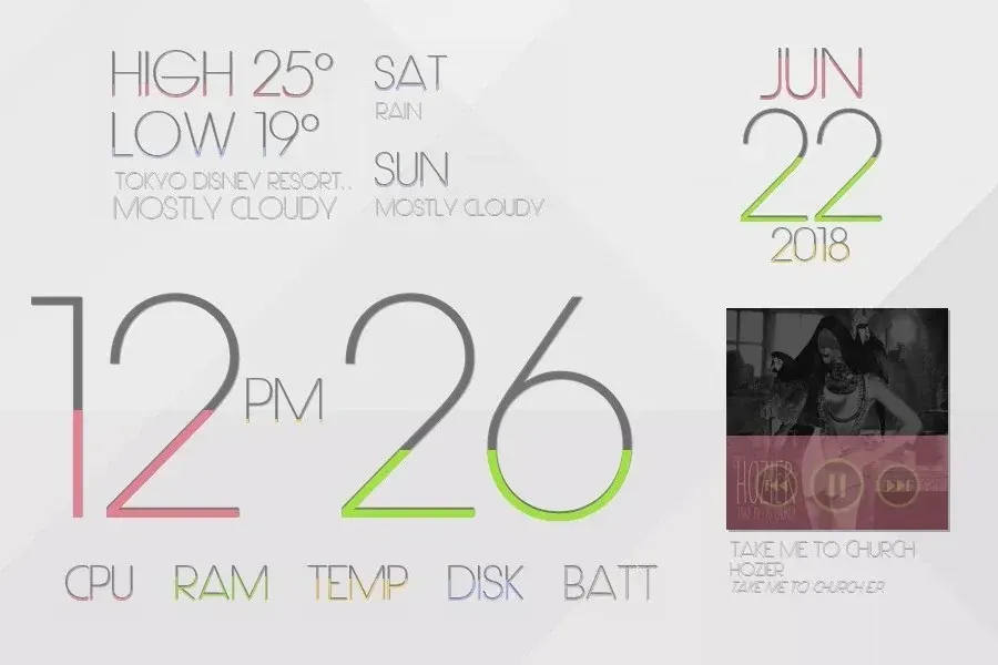 Source preview of LIM!T Rainmeter Theme credited to injust29