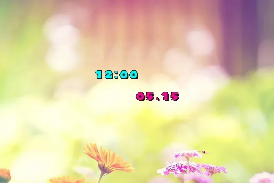 Source preview of Mario Party DS Clock and Calendar Rainmeter Skin credited to TheWolfBunny