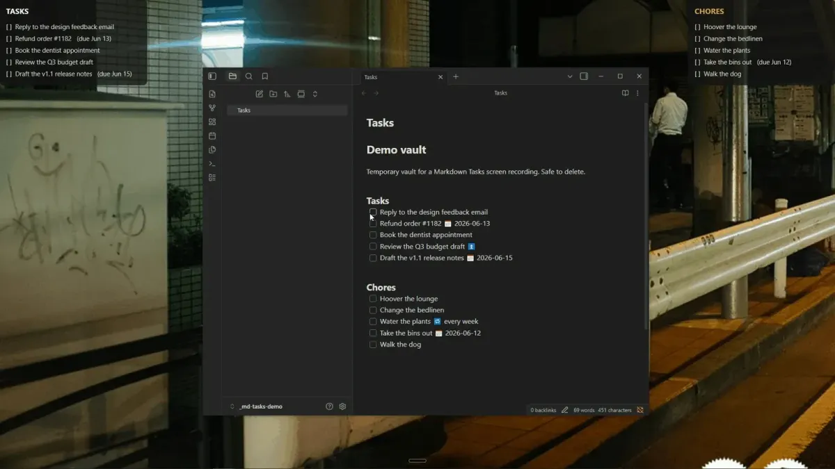 Creator source preview of Markdown Tasks
