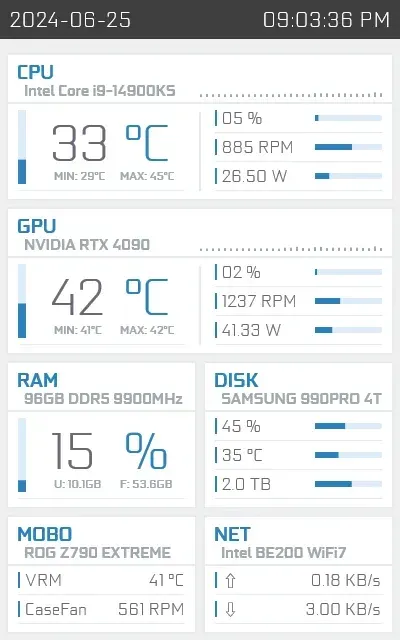 Creator source preview of Material Design Hardware Monitor