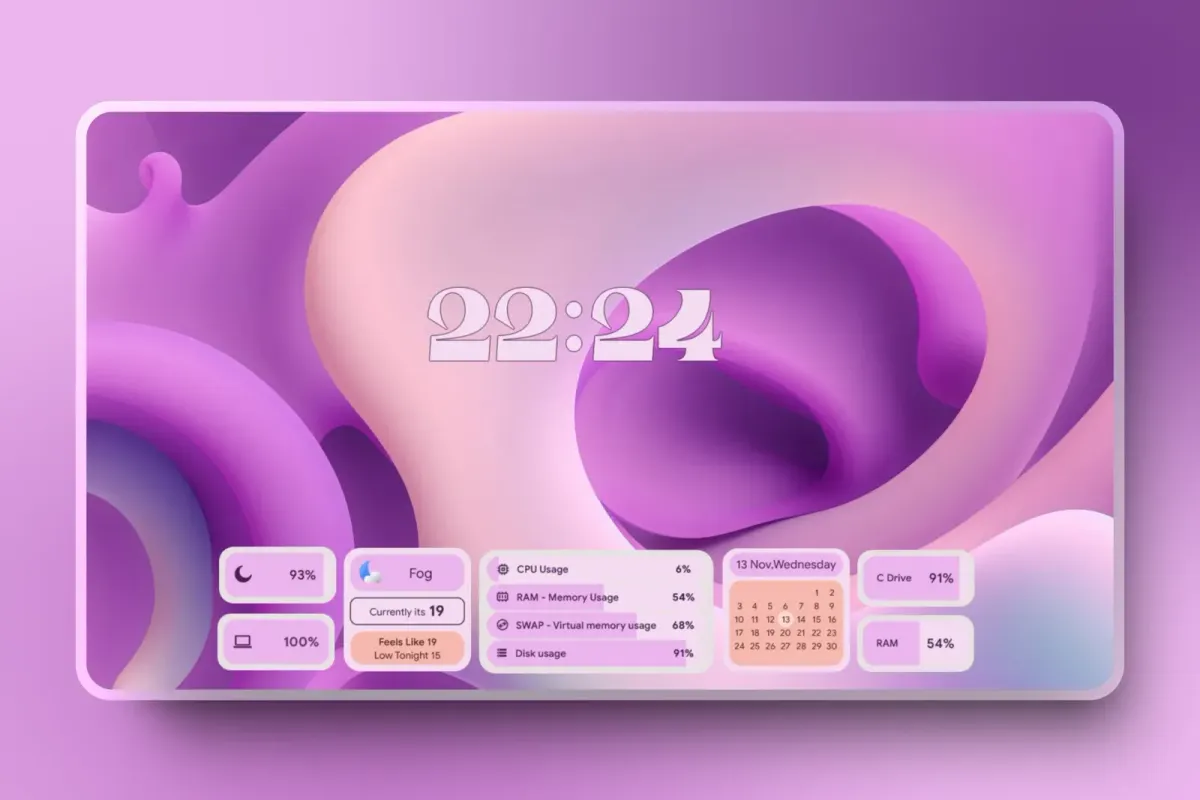 Creator source preview of MD3 Windows Rainmeter Suite