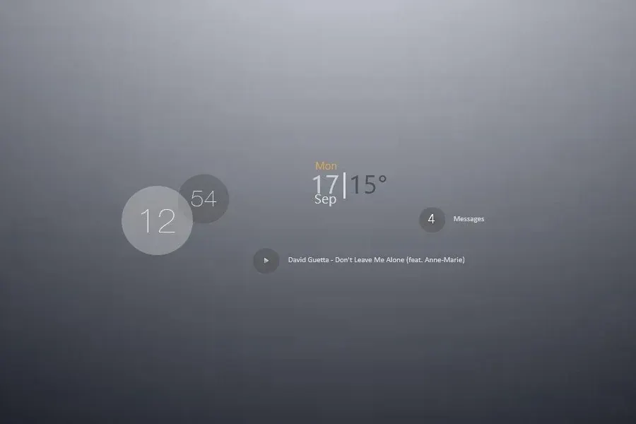 Source preview of MemoDijay: A time/date and music layout with a Gmail-message component described by the source