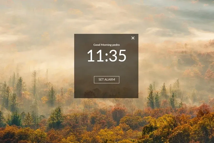 Source preview of MiniAlarm Rainmeter Skin credited to MunaNazzal