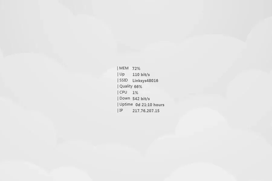 Source preview of Minimal System Info Rainmeter Skin credited to Dashie36