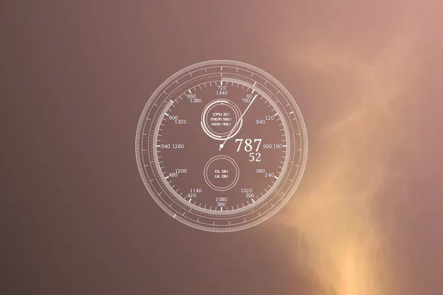 Source preview of The Minute Clock Rainmeter Skin credited to unistructure
