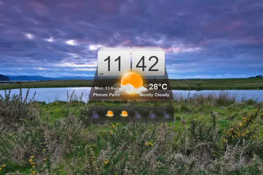 Source preview of MIUI Weather Rainmeter Skin credited to YahibazOu