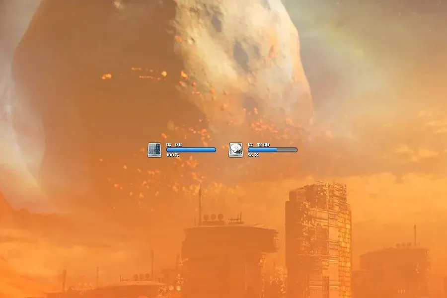 Source preview of Mnml Drives Rainmeter Skin credited to givesnofuck