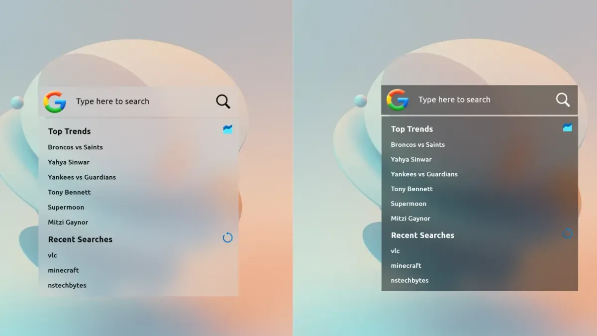 Creator source preview of Modern SearchBar Rainmeter Skin