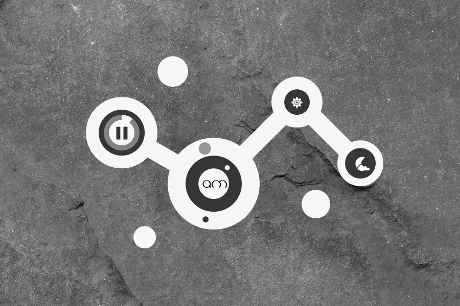 Source preview of Molecular Rainmeter Skin credited to SolarPhoton