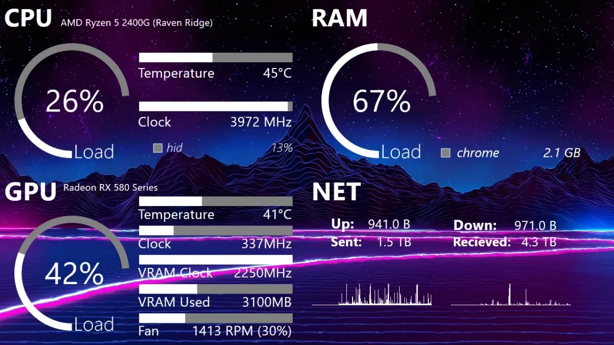 Creator source preview of mon0meters Rainmeter Suite