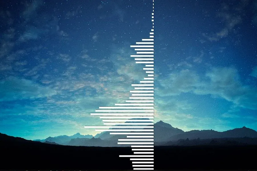 Source preview of Monstercat Visualizer: A live audio-output display with source-listed color/font settings, album/genre colors, media controls, progress and a hide-when-player-stops option
