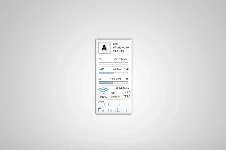 Source preview of Morphed Rainmeter Skin credited to Taichou-Henk