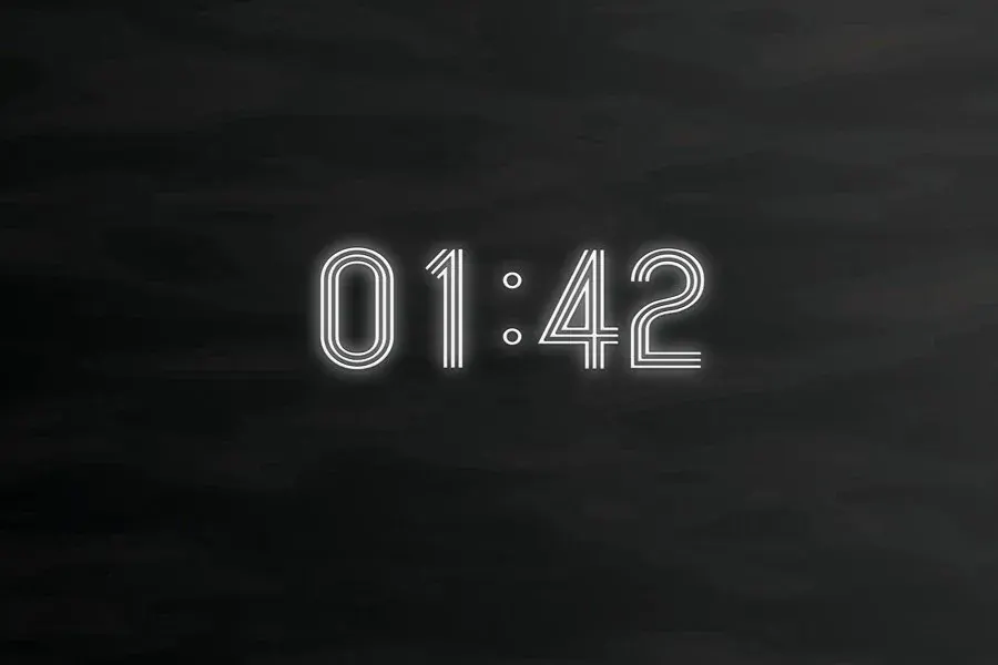 Source preview of NeoClock: A neon-sign-style clock with selectable designs and adjustable size and position