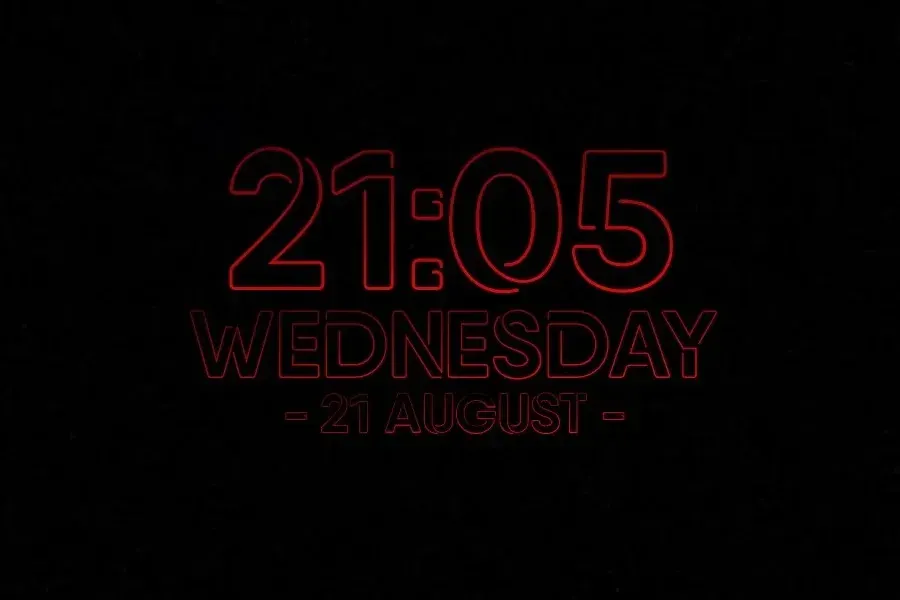 Source preview of Neon Time Rainmeter Skin credited to HipHopium