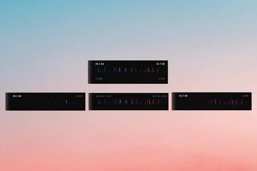Source preview of Net Traffic Rainmeter Skin credited to fabularasa