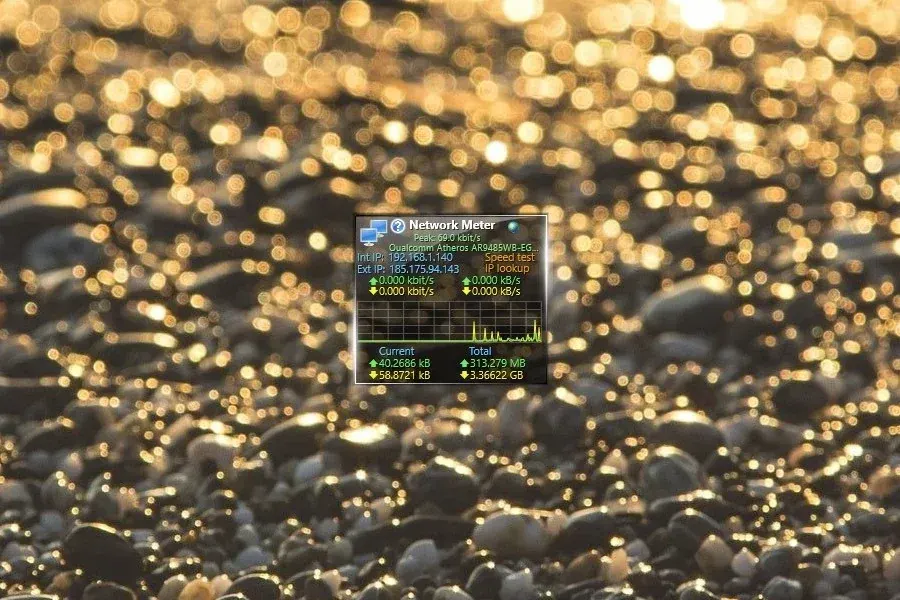 Source preview of Network Meter Rainmeter Skin credited to hmn