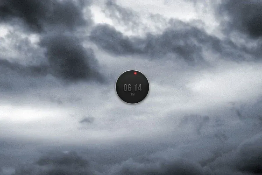Source preview of New Clock Rainmeter Skin credited to torque89
