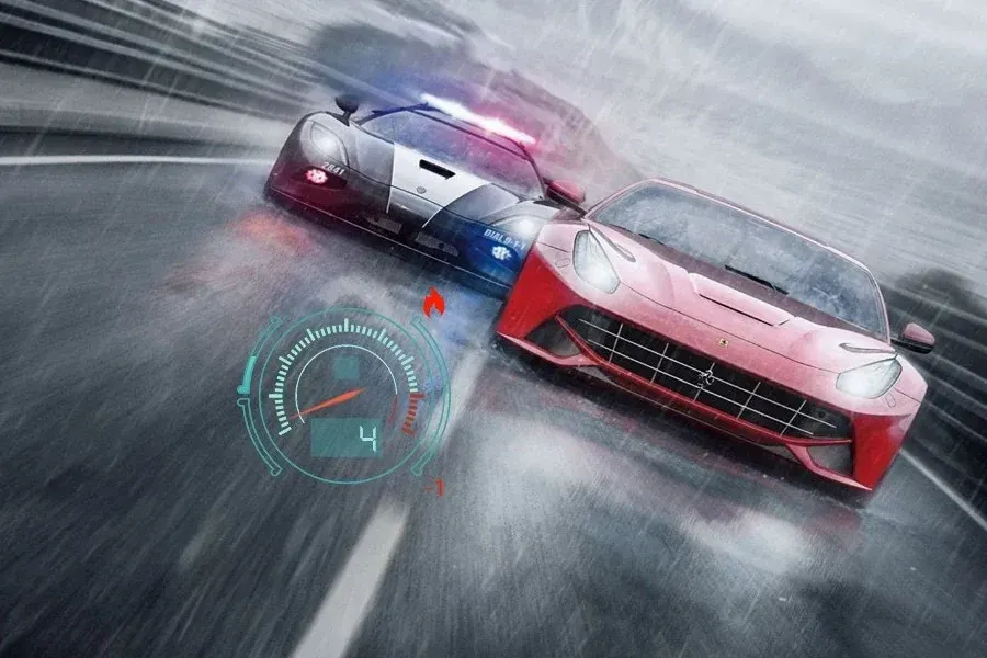 Source preview of NFS UI Rainmeter Skin credited to TheMonoTM