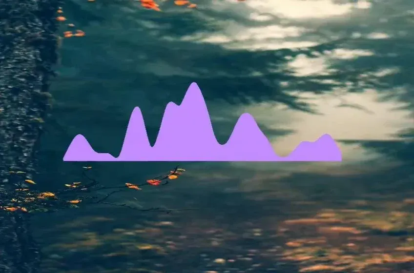 Source preview of Ocean: A wave-like audio display with a restrained layout and selectable colors