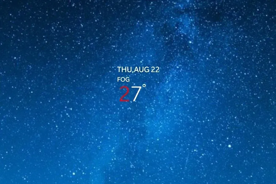Source preview of OnePlus Date and Weather Rainmeter Skin credited to StarLender