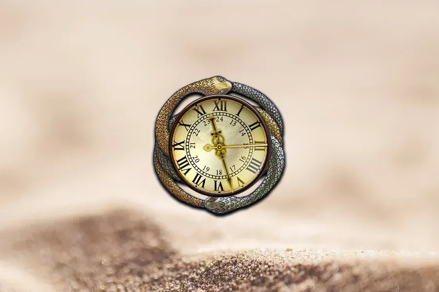 Source preview of Ouroboros Clock Rainmeter Skin credited to by-segaal