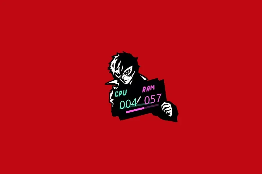 Source preview of Persona5 System Rainmeter Skin credited to Elysianaura