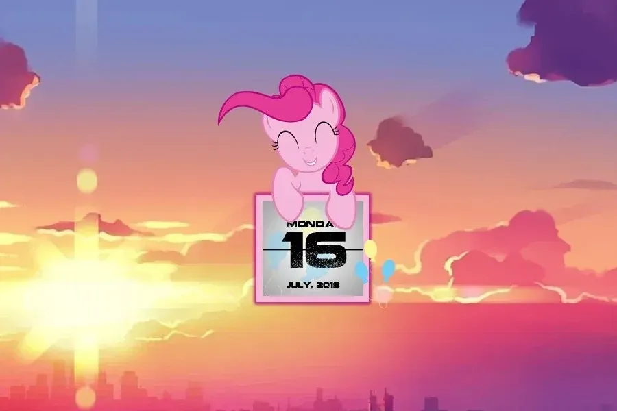 Source preview of Pinkie Pie Calendar Rainmeter Skin credited to SNX11