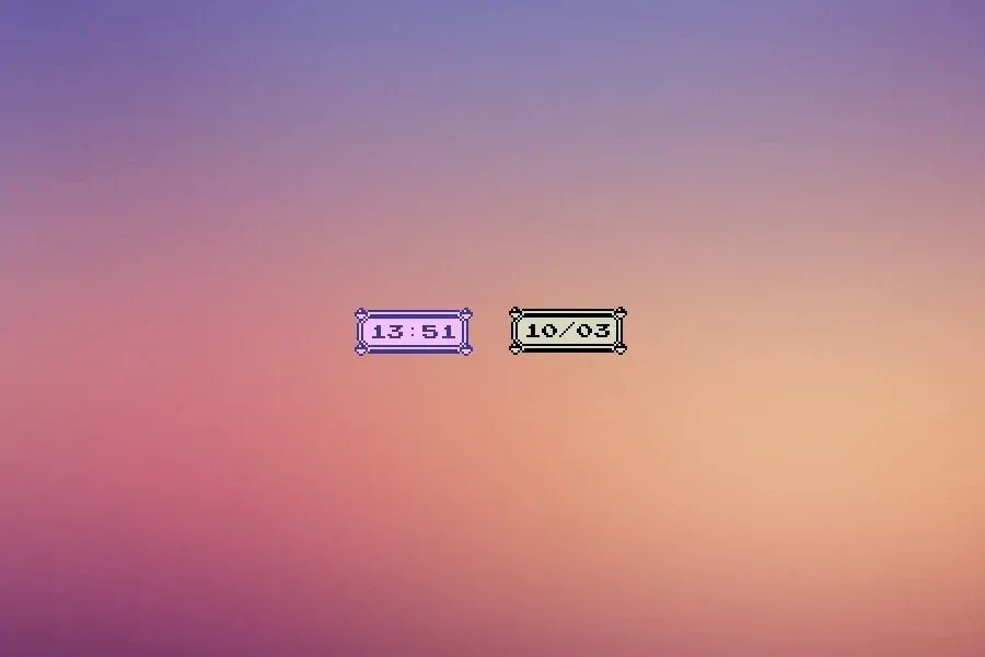 Source preview of Pokemon Clock and Calendar Rainmeter Skin credited to TheWolfBunny