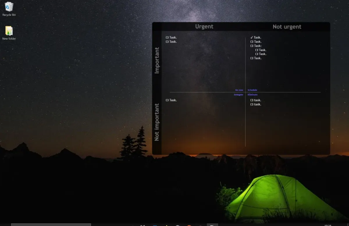 Creator source preview of PriorityMatrix Rainmeter Skin