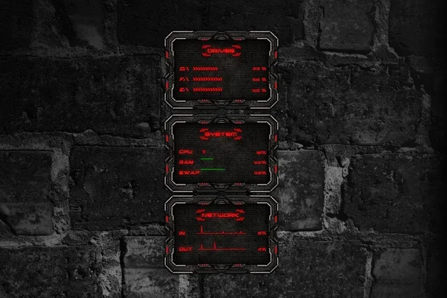 Source preview of Project-X Rainmeter Skin credited to BeautyDesignz