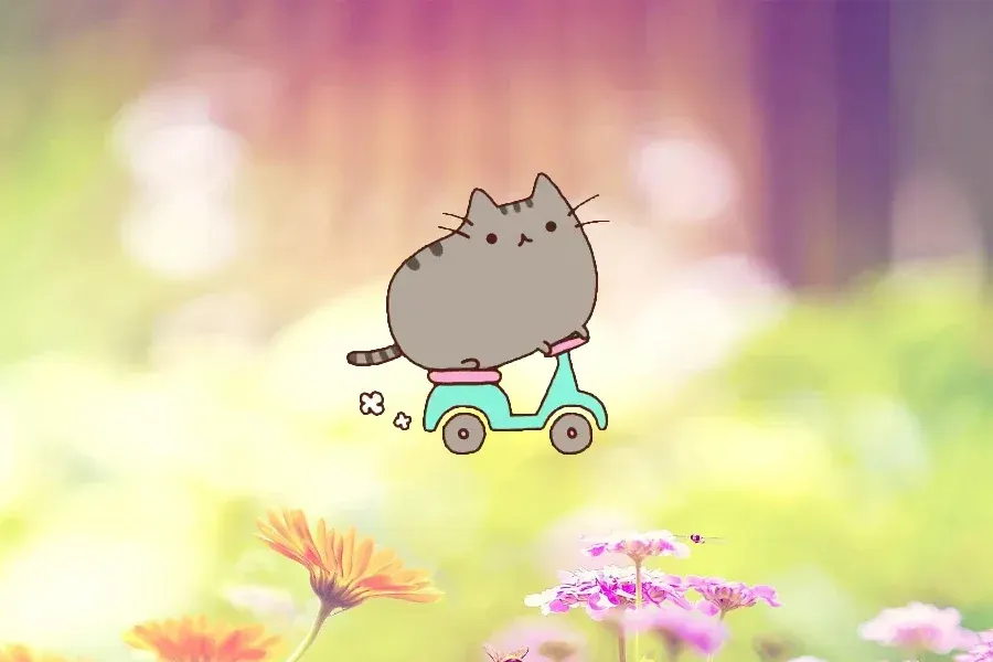 Source preview of PusheenMoped Rainmeter Skin credited to Sceleri