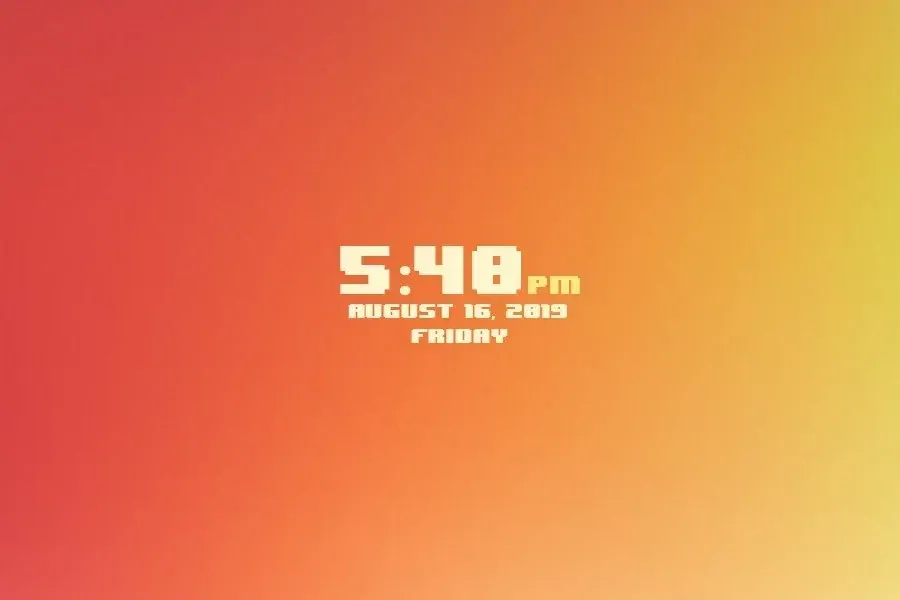 Source preview of PxlClock Rainmeter Skin credited to DirtyDraws-Kun