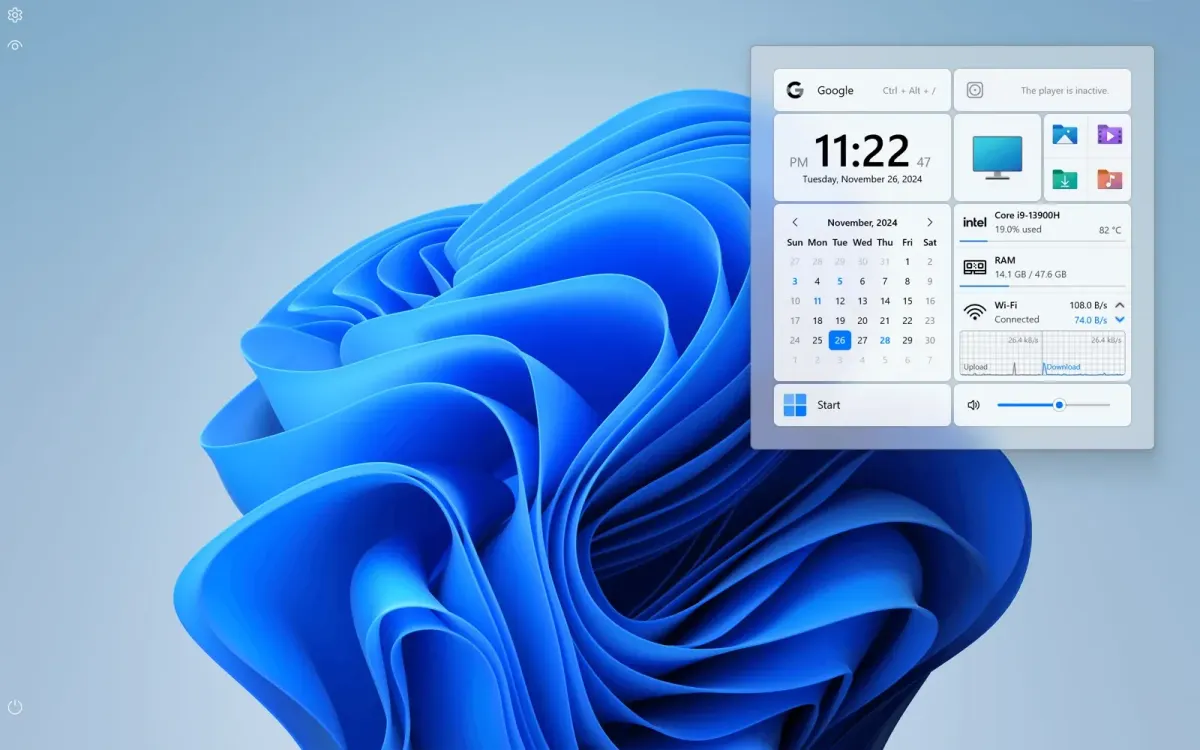 Creator source preview of Quanto Flx Rainmeter Suite