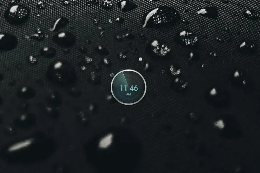 Source preview of Radar Clock Rainmeter Skin credited to addyf812