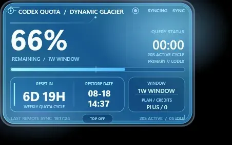 Creator source preview of Rainmeter Codex Quota Monitor