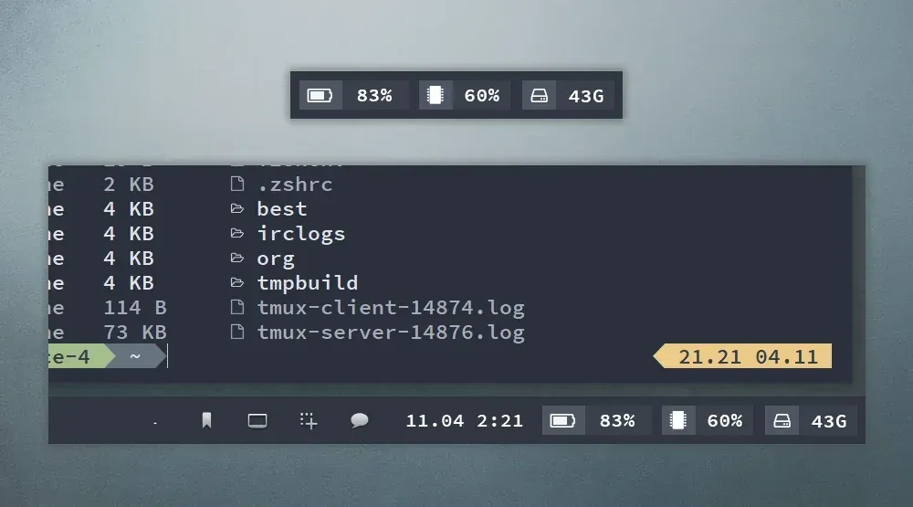 Creator source preview of Rainmeter Lemonbar Clone