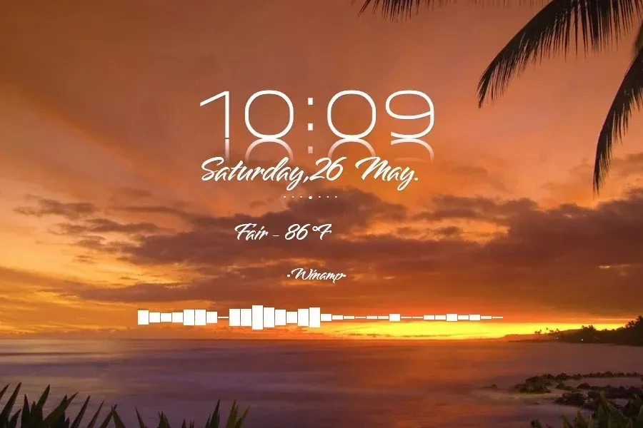 Source preview of Relax-R Rainmeter Skin credited to HipHopium