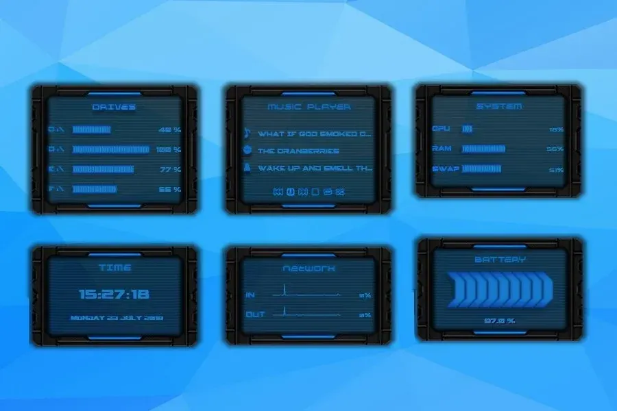 Source preview of Reload Rainmeter Skin credited to BeautyDesignz