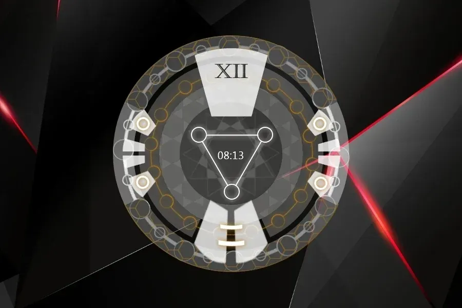 Source preview of RKS Aevum Aurum Rainmeter Skin credited to RKsaikia