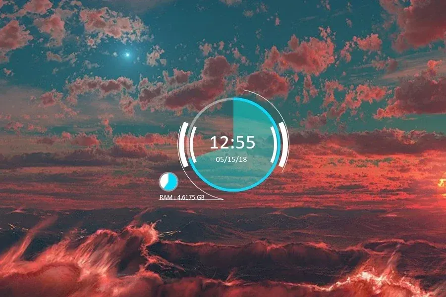 Source preview of RKS Clockwork Rainmeter Skin credited to RKsaikia