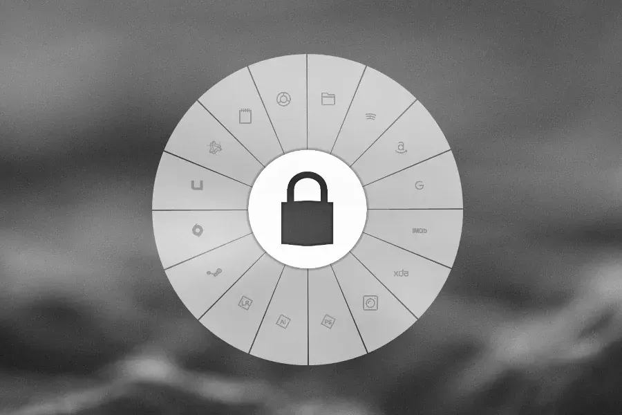 Source preview of Round Shortcut Rainmeter Skin credited to Pedro9666
