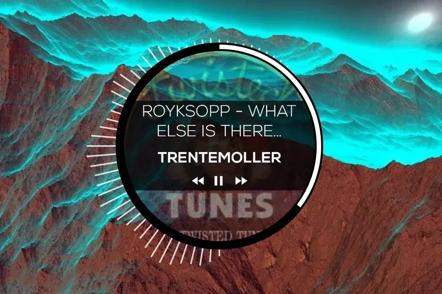 Source preview of Round Sound: A circular visualizer surrounding playback controls, track progress and song/artist text
